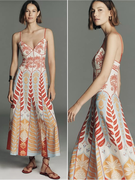 FARM Rio Dresses & Skirts - Anthropologie x Farm Rio Sleeveless V-Neck A-Line Maxi Dress Size M NWT